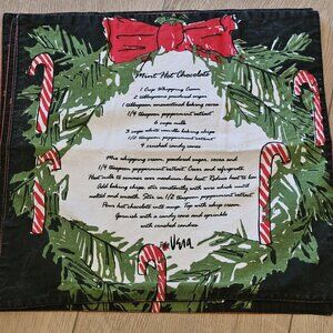 Vera Neumann 4 Vintage MCM Christmas Mint Hot Chocolate Recipe Placemats